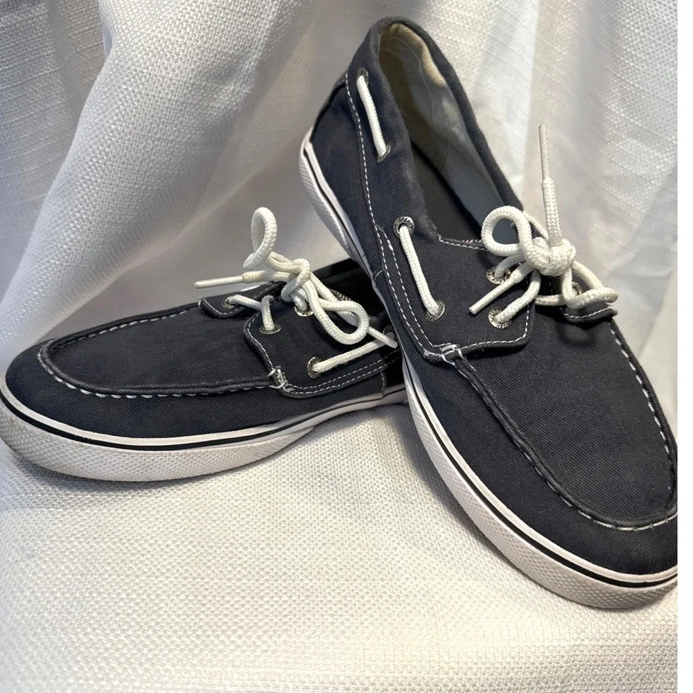 Sperry Top-Sider Halyard Navy Blue Canvas Boat Shoes Mens 5.5M YB38684A